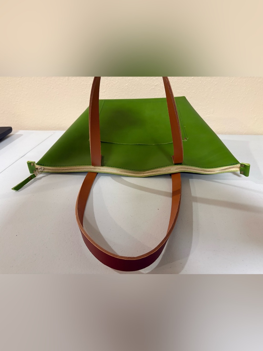 Portland Leather Goods PLG Green Apple Large Zip Tote BNNU No Tags - Picture 9 of 14